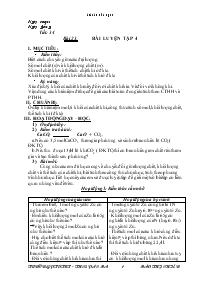 Giáo án lớp 8 môn Hóa học - Tiết: 34 - Bài 23: Bài luyện tập 4