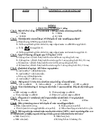 Giáo án lớp 9 môn Sinh học - Kiểm tra học kì 