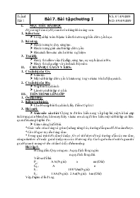 Giáo án lớp 9 môn Sinh học - Năm 2009 Tuần 4 - Tiết 7 - Bài 7: Bài tập chương I