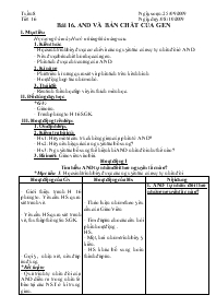 Giáo án lớp 9 môn Sinh học - Năm 2009 Tuần 8 