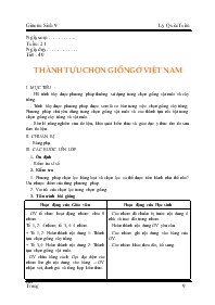 Giáo án lớp 9 môn Sinh học - Tuần 21 - Tiết 40 - Thành tựu chọn giống ở Việt Nam