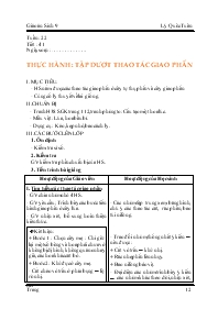 Giáo án lớp 9 môn Sinh học - Tuần 22 - Tiết 44 - Thực hành : Tập dượt thao tác giao phấn