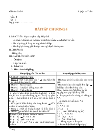 Giáo án lớp 9 môn Sinh học - Tuần 4 - Tiết 7 - Bài tập chương 4