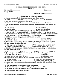 Giáo án Lớp 9 môn Sinh học - Đề trắc nghiệm chương III