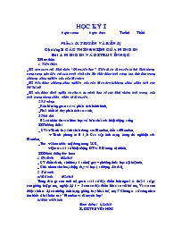 Giáo án lớp 9 môn Sinh học - Học kì I - Phần 