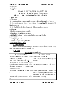 Giáo án lớp 9 môn Sinh học - Trường THCS số 2 Mường Kim Năm học : 2011-2012