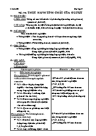 Giáo án Hóa học 9 năm 2008 - Tiết 70: Thực hành tính chất của gluxit