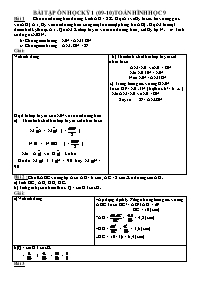 Bài tập ôn học kỳ 1 (năm 2009 - 2010) toán Hình học 9