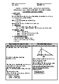 Giáo án Hình học 9 - Bài 1: Một số hệ thức về cạnh và đường cao trong tam giác vuông