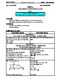 Giáo án môn Hình học 9 - Chương I: Hệ thức lượng trong tam giác vuông - Tiết 1 đến tiết 19