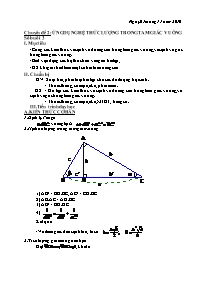 Toán 9 - Chuyên đề 2: Ứng dụng hệ thức lượng trong tam giác vuông