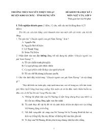 Đề kiểm tra môn Ngữ văn, học kì 1, lớp 9 - Trường THCS Nguyễn Thiện Thuật