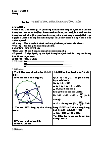 Bài soạn Hình học lớp 9 - Tiết 33, 34: Vị trí tương đối của hai đường tròn