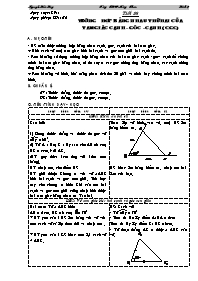 Giáo án Hình học lớp 7 - Tiết 26: Trường hợp bằng nhau thứ hai của tam giác cạnh – góc – cạnh (c. g. c)