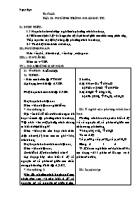 Giáo án Hóa học 8 - Tiết 23: Phương trình hoá