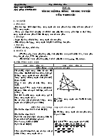 Giáo án môn Hình học 7 - Tiết 54: Tính chất ba đường trung tuyến của tam giác