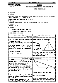 Giáo án môn Hình học 7 - Tiết 62: Tính chất ba đường trung trực của tam giác