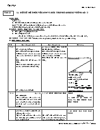 Giáo án môn Hình học khối 9 - THCS Lương Định Của - Tiết 12: Một số hệ thức về cạnh và góc trong tam giác vuông (tiết 2)
