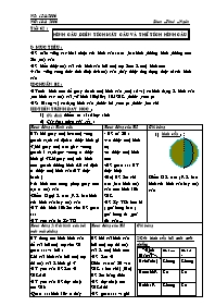 Thiết kế bài dạy môn Hình học 9 - Tiết 62: Hình cầu, diện tích mặt cầu và thể tích hình cầu