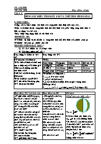 Thiết kế bài dạy môn Hình học 9 - Tiết 63: Hình cầu. diện tích mặt cầu và thể tích hình cầu (tiết 2)