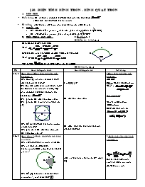 Thiết kế bài dạy môn học Hình học 9 - Bài 10: Diện tích hình tròn, hình quạt tròn