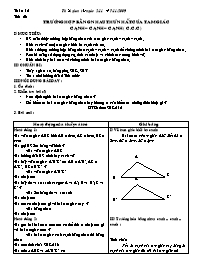 Thiết kế bài dạy môn học Hình học 9 - Học kì I - Tiết 23: Trường hợp bằng nhau thứ nhất của tam giác cạnh – cạnh – cạnh (c. c. c)