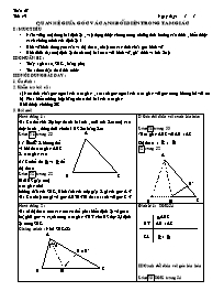 Thiết kế bài dạy môn học Hình học 9 - Học kì II - Tiết 49: Quan hệ giữa góc và cạnh đối diện trong tam giác