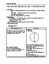 Thiết kế bài dạy môn học Hình học 9 - Tiết 62: Hình cầu - Diện tích mặt cầu và thể tích hình cầu