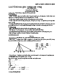 Toán 9 - Giải tam giác vuông mở rộng