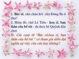 Giáo án môn học Ngữ văn 9 - Tiết 105: Các thành phần biệt lập