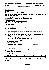 Giáo án môn học Ngữ văn 9 - Tiết số 126: Kiểm tra Tiếng Việt