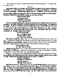 Giáo án môn học Ngữ văn lớp 9 - Từ bài thơ “Ánh trăng” của Nguyễn Duy em hãy viết lại những suy tư của người lính sau chiến tranh