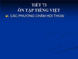 Giáo án môn Ngữ văn khối 9 - Tiết số 73: Ôn tập Tiếng Việt