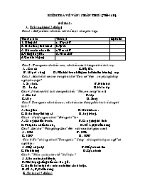 Giáo án môn Ngữ văn lớp 9 - Kiểm tra về văn (phần thơ) (tiết 130)