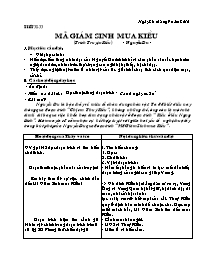 Giáo án Ngữ văn khối 9 - Tiết 32, 33: Mã giám sinh mua Kiều