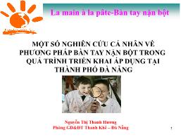Một số nghiên cứu cá nhân về phương pháp bàn tay nặn bột trong quá trình triển khai áp dụng tại thành phố Đà Nẵng
