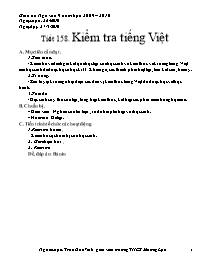 Giáo án môn Ngữ văn khối 9 - Tiết 158: Kiểm tra tiếng Việt