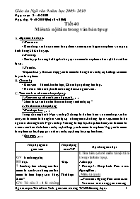 Giáo án môn Ngữ văn khối 9 - Tiết 40: Miêu tả nội tâm trong văn bản tự sự